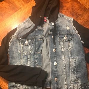 H&M hooded jean jacket